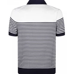 Dolce & Gabbana - White and Blue Striped Polo Shirt - Dolce & Gabbana Exclusive Luxury Collection - Avvenice