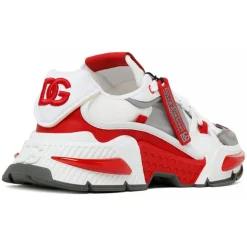 Dolce & Gabbana - White and Red Leather Airmaster Low Top Sneakers - Dolce & Gabbana Exclusive Luxury Collection - Avvenice