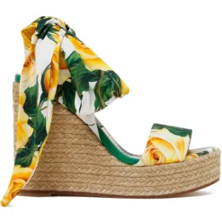 Dolce & Gabbana - Yellow Printed Sandals - Dolce & Gabbana Exclusive Luxury Collection - Avvenice