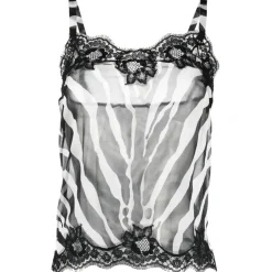 Dolce & Gabbana - Zebra-Print Chiffon Lingerie-Style Top - Dolce & Gabbana Exclusive Luxury Collection - Avvenice