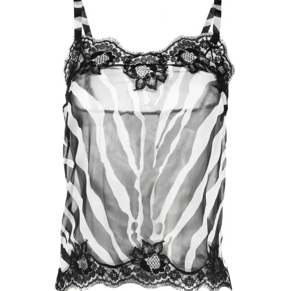 Dolce & Gabbana - Zebra-Print Chiffon Lingerie-Style Top - Dolce & Gabbana Exclusive Luxury Collection - Avvenice