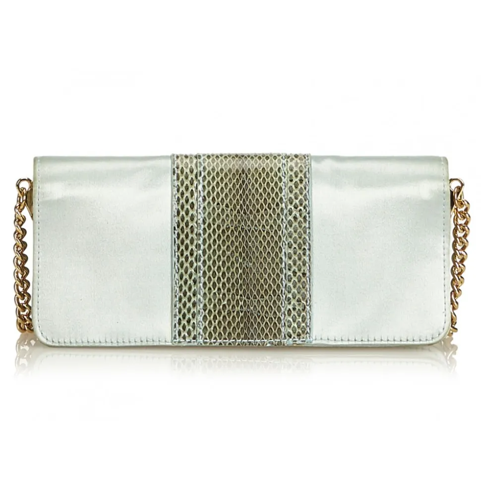 Dolce & Gabbana Vintage - Satin Python Chain Crossbody Bag - Green Gold - Leather and Canvas Handbag - Luxury High Quality - Avvenice