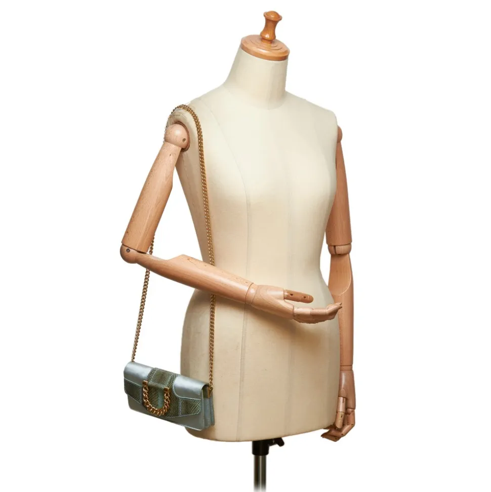 Dolce & Gabbana Vintage - Satin Python Chain Crossbody Bag - Green Gold - Leather and Canvas Handbag - Luxury High Quality - Avvenice