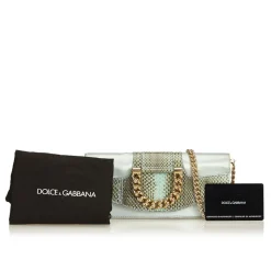 Dolce & Gabbana Vintage - Satin Python Chain Crossbody Bag - Green Gold - Leather and Canvas Handbag - Luxury High Quality - Avvenice