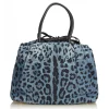 Dolce & Gabbana Vintage - Leopard Printed Denim Tote Bag - Blu Navy - Leather and Canvas Handbag - Luxury High Quality - Avvenice