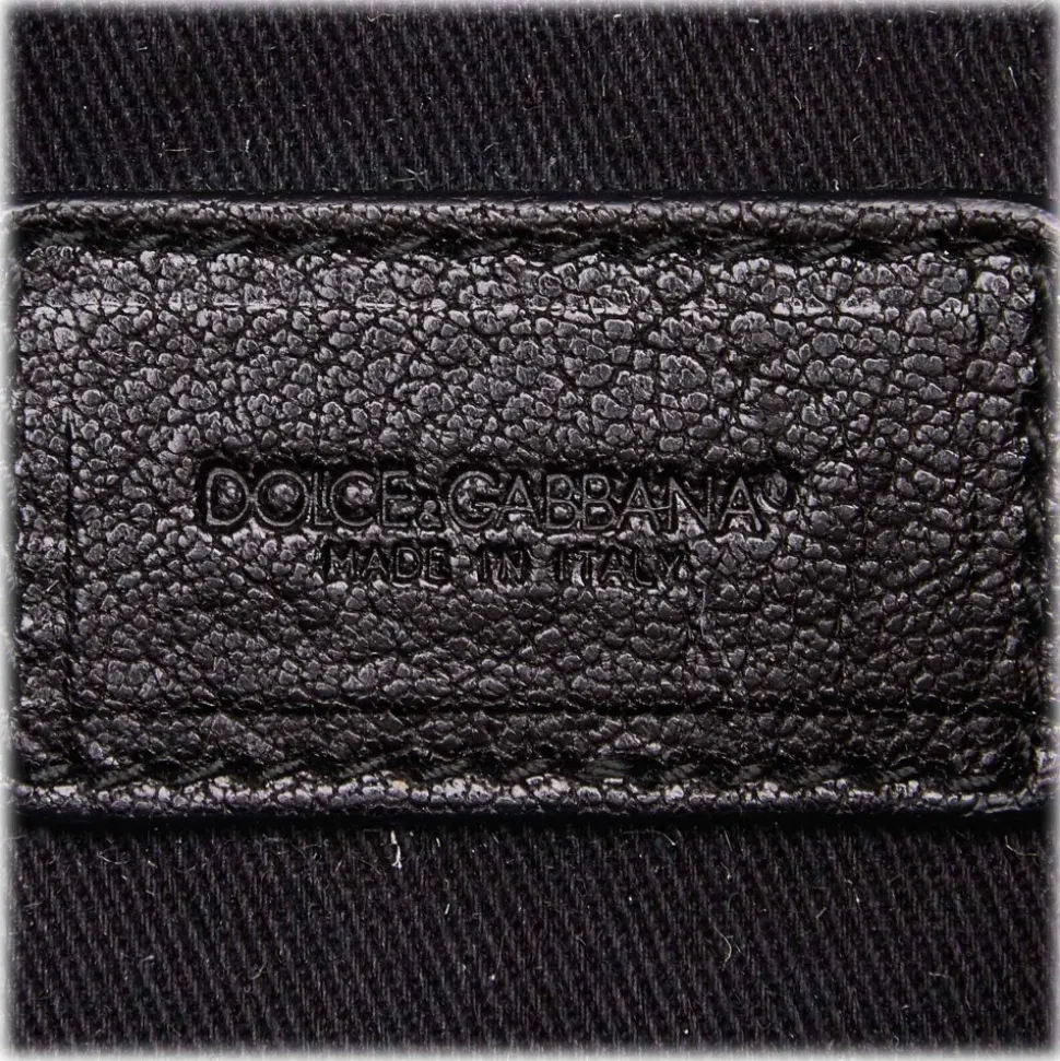 Dolce & Gabbana Vintage - Leopard Printed Denim Tote Bag - Blu Navy - Leather and Canvas Handbag - Luxury High Quality - Avvenice