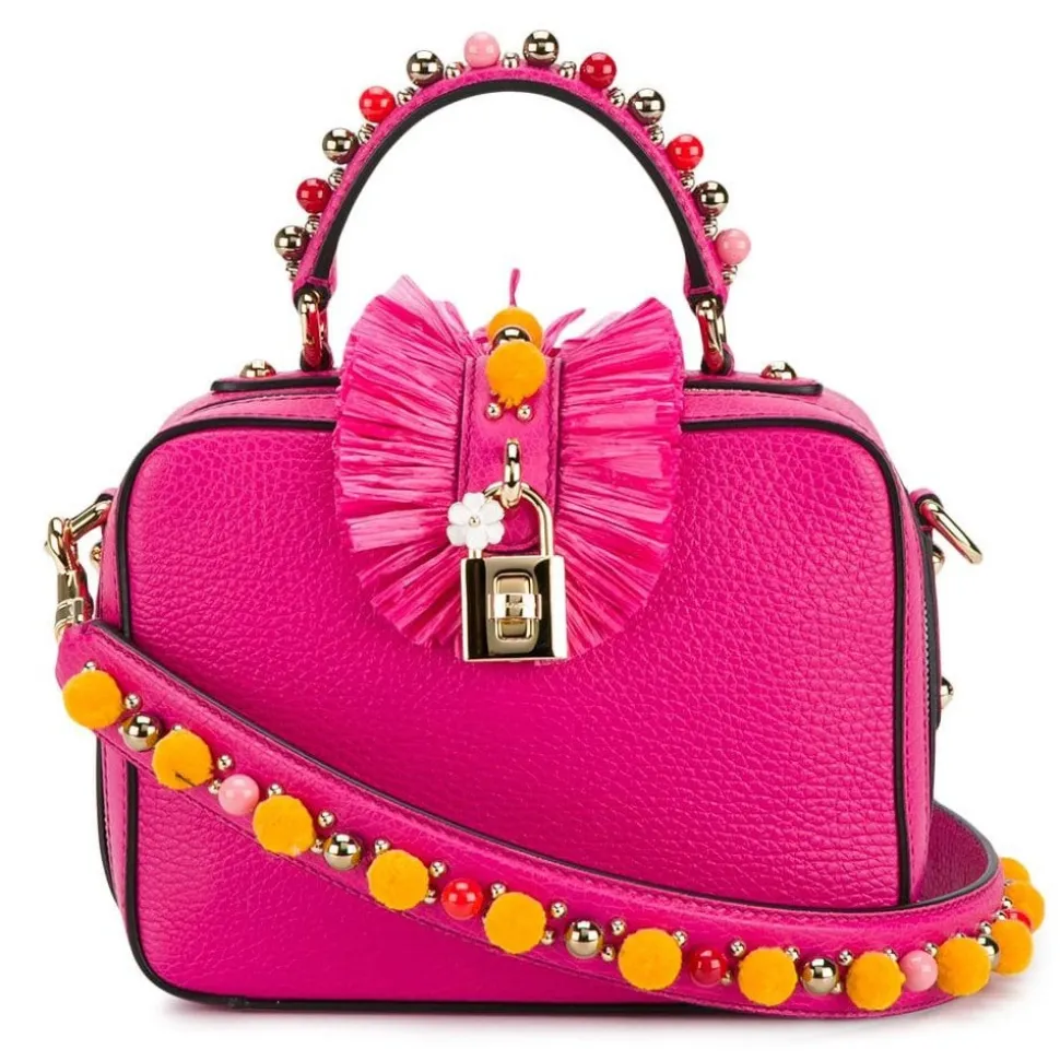 Dolce & Gabbana Vintage - Embellished Leather Box Satchel Bag - Pink - Leather and Calf Handbag - Luxury High Quality - Avvenice