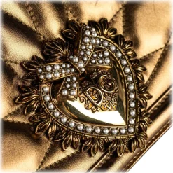 Dolce & Gabbana Vintage - Metallic Leather Devotion Crossbody Bag - Gold - Leather Handbag - Luxury High Quality - Avvenice