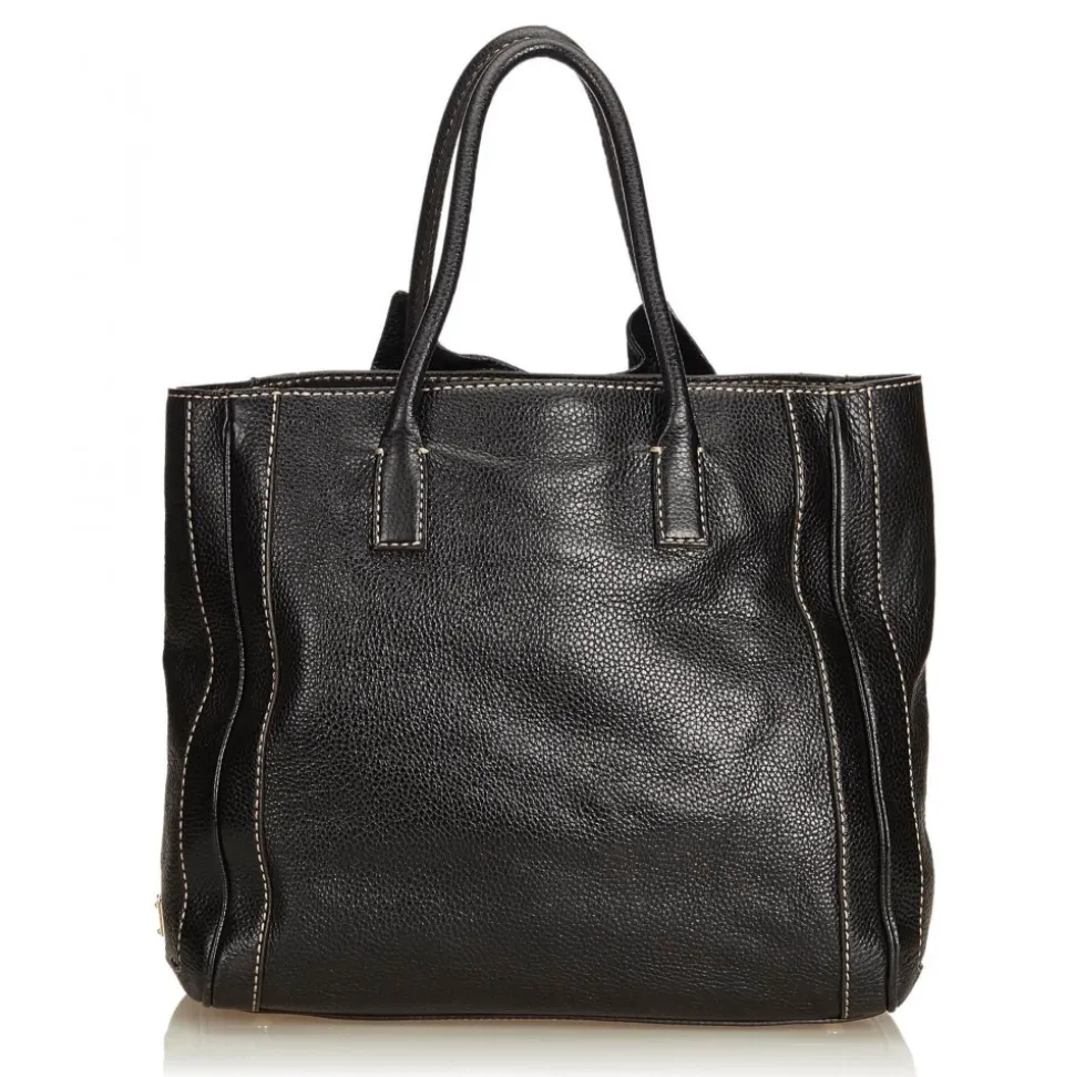 Dolce & Gabbana Vintage - Gathered Leather Tote Bag - Black - Leather Handbag - Luxury High Quality - Avvenice