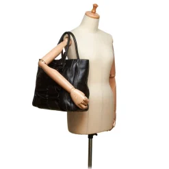 Dolce & Gabbana Vintage - Gathered Leather Tote Bag - Black - Leather Handbag - Luxury High Quality - Avvenice