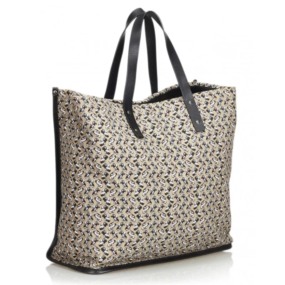 Dolce & Gabbana Vintage - Printed Canvas Satchel Bag - Black Multi - Leather and Canvas Handbag - Luxury High Quality - Avvenice