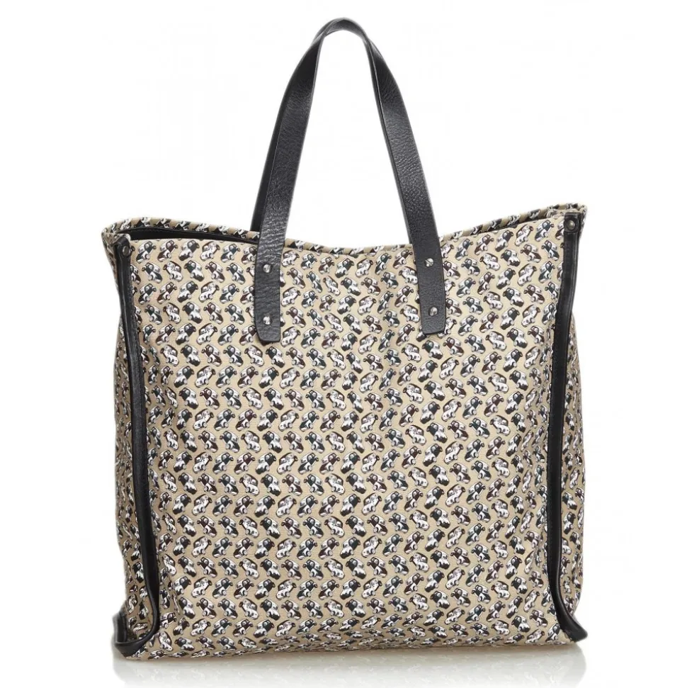 Dolce & Gabbana Vintage - Printed Canvas Satchel Bag - Black Multi - Leather and Canvas Handbag - Luxury High Quality - Avvenice