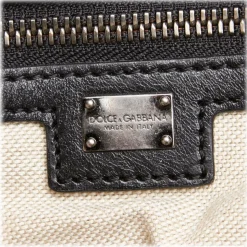 Dolce & Gabbana Vintage - Printed Canvas Satchel Bag - Black Multi - Leather and Canvas Handbag - Luxury High Quality - Avvenice