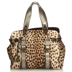 Dolce & Gabbana Vintage - Leopard Printed Ponyhair Tote Bag - Brown Beige - Leather Handbag - Luxury High Quality - Avvenice