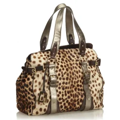 Dolce & Gabbana Vintage - Leopard Printed Ponyhair Tote Bag - Brown Beige - Leather Handbag - Luxury High Quality - Avvenice
