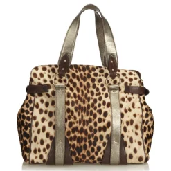 Dolce & Gabbana Vintage - Leopard Printed Ponyhair Tote Bag - Brown Beige - Leather Handbag - Luxury High Quality - Avvenice