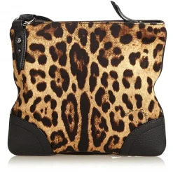 Dolce & Gabbana Vintage - Leopard Printed Cotton Crossbody Bag - Brown - Leather Handbag - Luxury High Quality - Avvenice