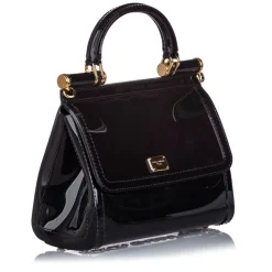 Dolce & Gabbana Vintage - Mini Sicily Satchel Bag - Black - PVC Handbag - Luxury High Quality - Avvenice