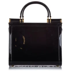 Dolce & Gabbana Vintage - Mini Sicily Satchel Bag - Black - PVC Handbag - Luxury High Quality - Avvenice