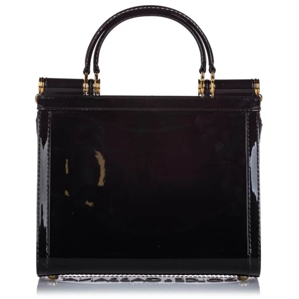 Dolce & Gabbana Vintage - Mini Sicily Satchel Bag - Black - PVC Handbag - Luxury High Quality - Avvenice