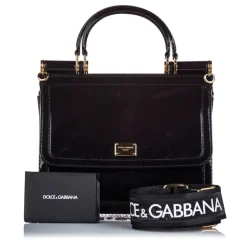 Dolce & Gabbana Vintage - Mini Sicily Satchel Bag - Black - PVC Handbag - Luxury High Quality - Avvenice