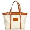 Dolce & Gabbana Vintage - Canvas Tote Bag - White Orange - Leather and Canvas Handbag - Luxury High Quality - Avvenice