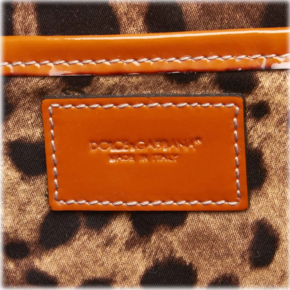 Dolce & Gabbana Vintage - Canvas Tote Bag - White Orange - Leather and Canvas Handbag - Luxury High Quality - Avvenice