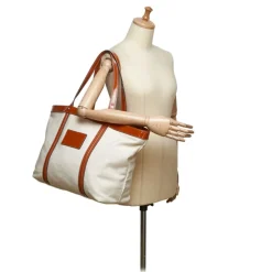 Dolce & Gabbana Vintage - Canvas Tote Bag - White Orange - Leather and Canvas Handbag - Luxury High Quality - Avvenice