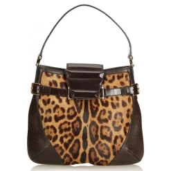 Dolce & Gabbana Vintage - Leopard Printed Pony Hair Hobo Bag - Brown - Leather Handbag - Luxury High Quality - Avvenice