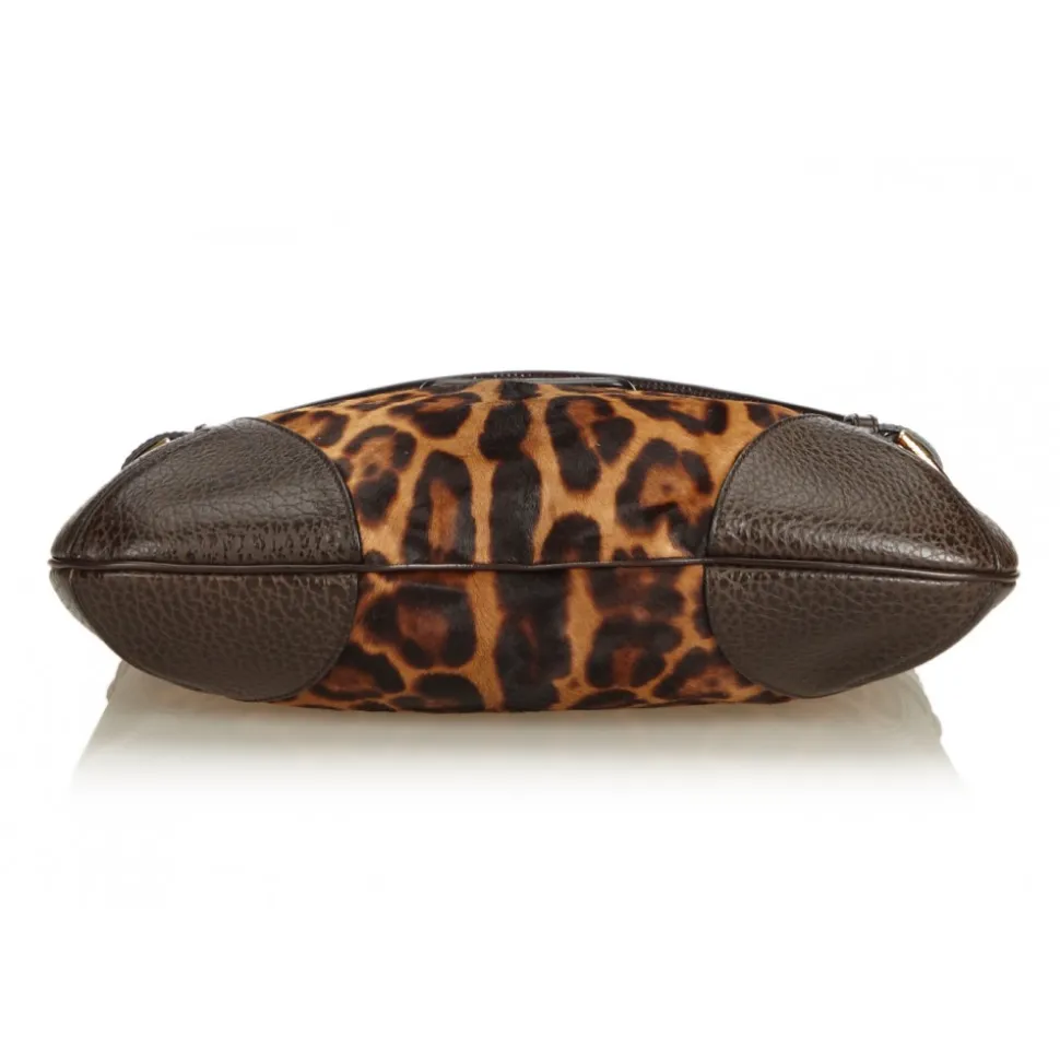 Dolce & Gabbana Vintage - Leopard Printed Pony Hair Hobo Bag - Brown - Leather Handbag - Luxury High Quality - Avvenice