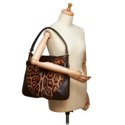 Dolce & Gabbana Vintage - Leopard Printed Pony Hair Hobo Bag - Brown - Leather Handbag - Luxury High Quality - Avvenice