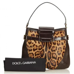 Dolce & Gabbana Vintage - Leopard Printed Pony Hair Hobo Bag - Brown - Leather Handbag - Luxury High Quality - Avvenice