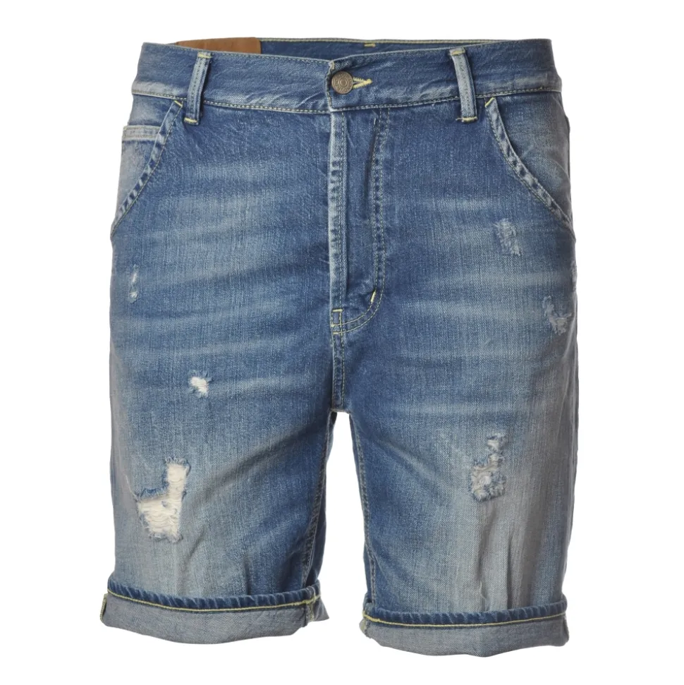 Dondup - Bermuda in Ripped Denim - Blue Jeans - Trousers - Luxury Exclusive Collection - Avvenice