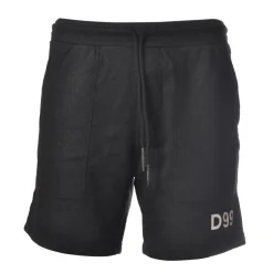 Dondup - Bermuda in Sponge Effect Fabric - Black - Trousers - Luxury Exclusive Collection - Avvenice