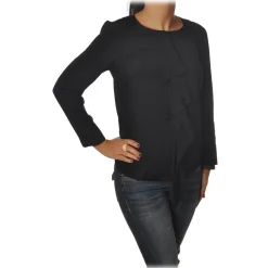 Dondup - Blouse with Rouches - Black - Top - Luxury Exclusive Collection - Avvenice