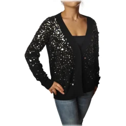 Dondup - Cardigan with Sequins - Black - Knitwear - Luxury Exclusive Collection - Avvenice