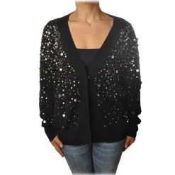 Dondup - Cardigan with Sequins - Black - Knitwear - Luxury Exclusive Collection - Avvenice