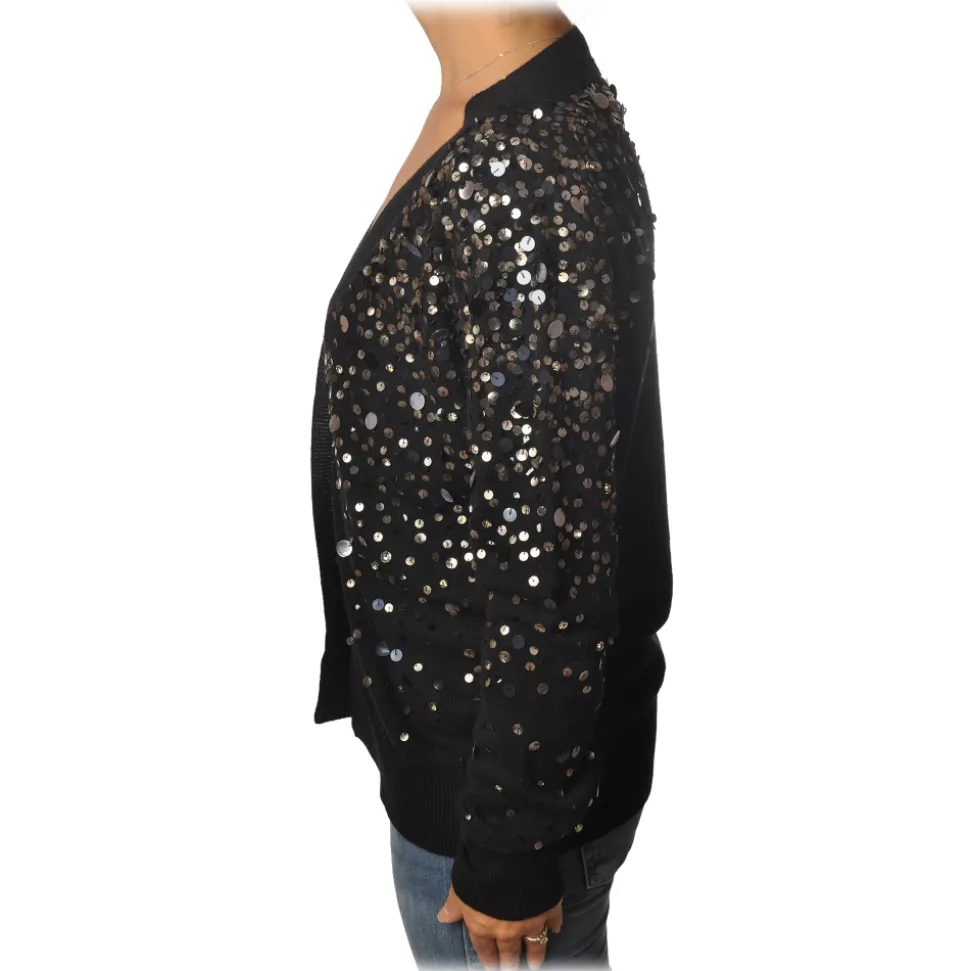 Dondup - Cardigan with Sequins - Black - Knitwear - Luxury Exclusive Collection - Avvenice