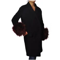 Dondup - Coat with Fur Cuffs - Blue - Jacket - Luxury Exclusive Collection - Avvenice