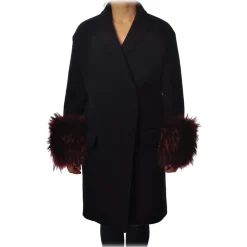 Dondup - Coat with Fur Cuffs - Blue - Jacket - Luxury Exclusive Collection - Avvenice