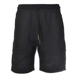 Dondup - Cotton Bermuda with Nylon Inserts - Black - Trousers - Luxury Exclusive Collection - Avvenice