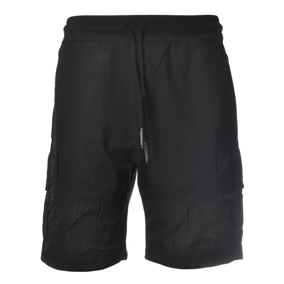Dondup - Cotton Bermuda with Nylon Inserts - Black - Trousers - Luxury Exclusive Collection - Avvenice