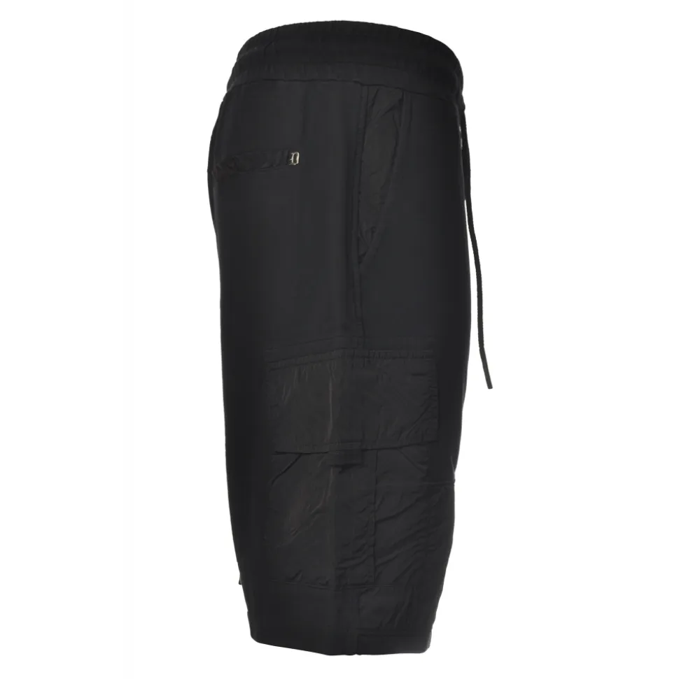 Dondup - Cotton Bermuda with Nylon Inserts - Black - Trousers - Luxury Exclusive Collection - Avvenice