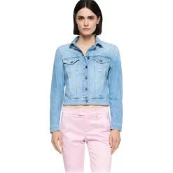 Dondup - Denim Jacket with Application Detail - Blue - Jacket - Luxury Exclusive Collection - Avvenice