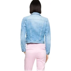 Dondup - Denim Jacket with Application Detail - Blue - Jacket - Luxury Exclusive Collection - Avvenice