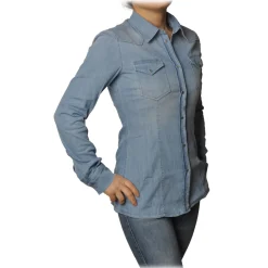 Dondup - Denim Shirt Western Model - Blue Jeans - Shirt - Luxury Exclusive Collection - Avvenice