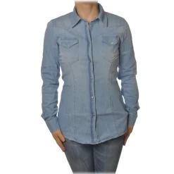 Dondup - Denim Shirt Western Model - Blue Jeans - Shirt - Luxury Exclusive Collection - Avvenice