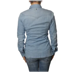 Dondup - Denim Shirt Western Model - Blue Jeans - Shirt - Luxury Exclusive Collection - Avvenice