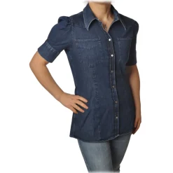 Dondup - Denim Shirt Western Model - Blue Jeans - Shirt - Luxury Exclusive Collection - Avvenice