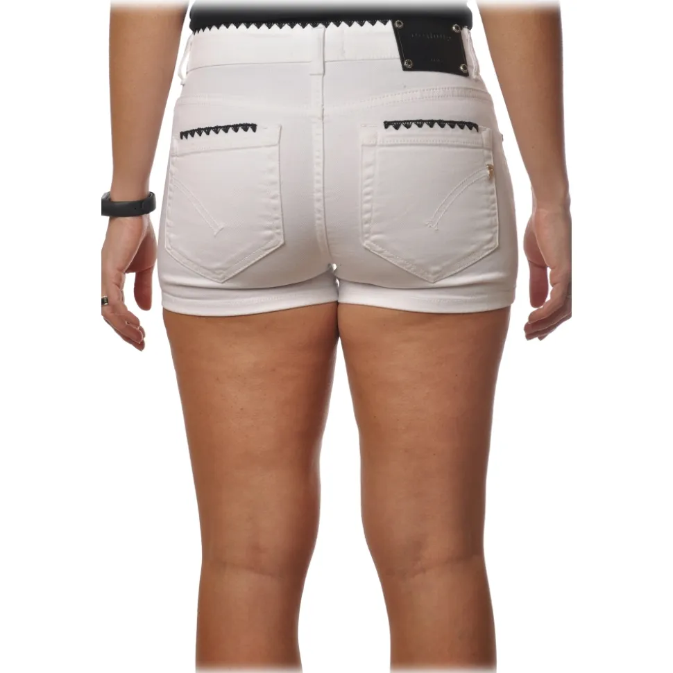 Dondup - Denim Shorts with Contrast Details - White - Trousers - Luxury Exclusive Collection - Avvenice